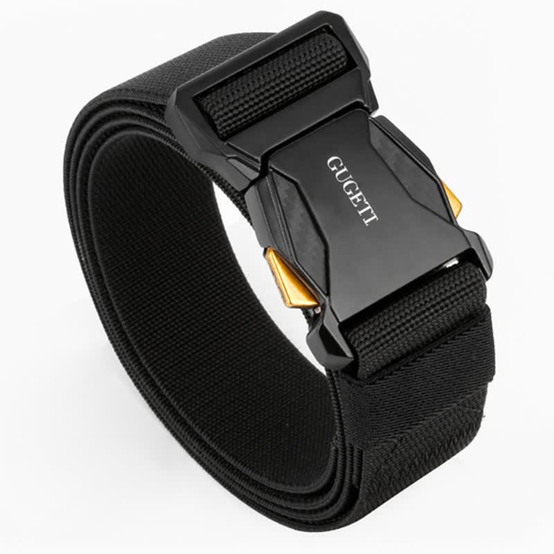 Cintura tattica da uomo Simple Sport nera in nylon a sgancio rapido