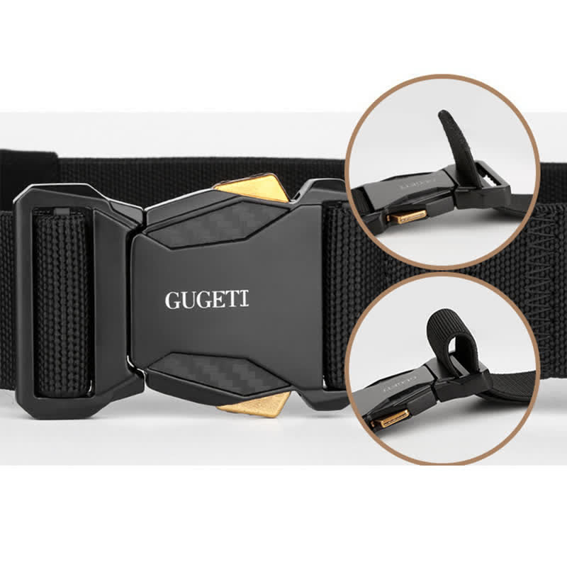 Cintura tattica da uomo Simple Sport nera in nylon a sgancio rapido