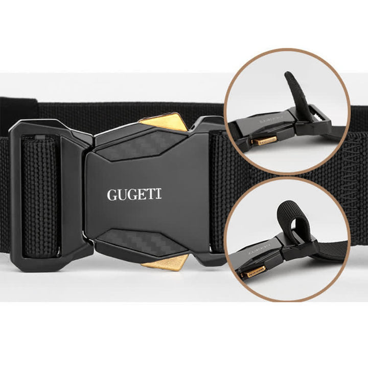 Cintura tattica da uomo Simple Sport nera in nylon a sgancio rapido