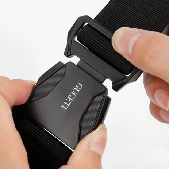 Cintura tattica da uomo Simple Sport nera in nylon a sgancio rapido