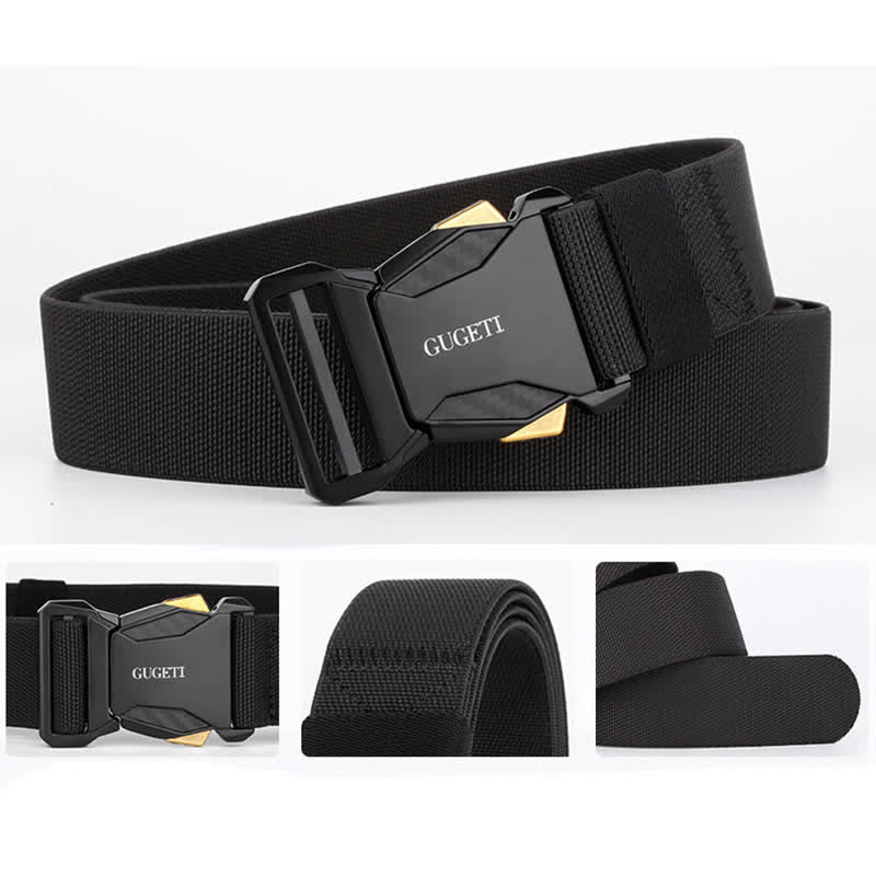 Cintura tattica da uomo Simple Sport nera in nylon a sgancio rapido