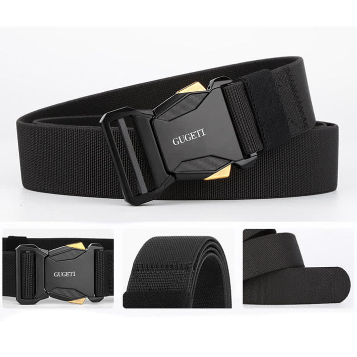 Cintura tattica da uomo Simple Sport nera in nylon a sgancio rapido