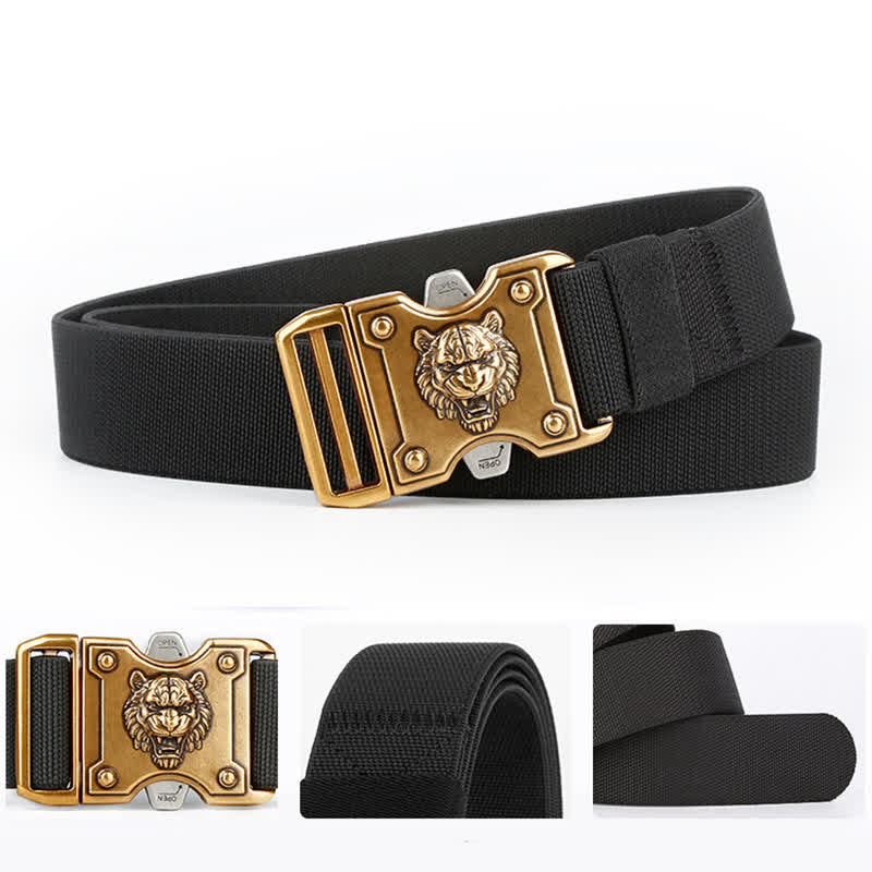 Cintura da uomo in nylon con chiusura a sgancio rapido e doppia fessura "Tigre d'oro"