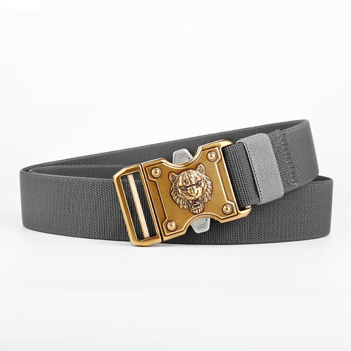 Cintura da uomo in nylon con fibbia a sgancio rapido e doppia fessura "Tigre d'oro" - Grigio scuro - 48" (lunghezza intera) - image 7