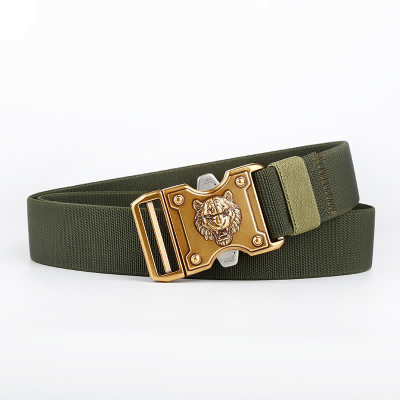 Cintura da uomo in nylon con chiusura a sgancio rapido e doppia fessura "Tigre d'oro"