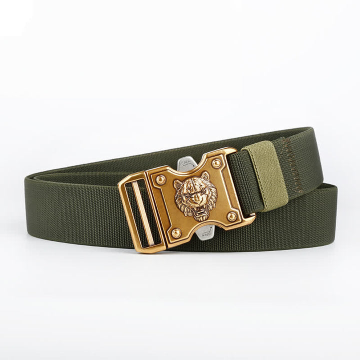 Cintura da uomo in nylon con chiusura a sgancio rapido e doppia fessura "Tigre d'oro"