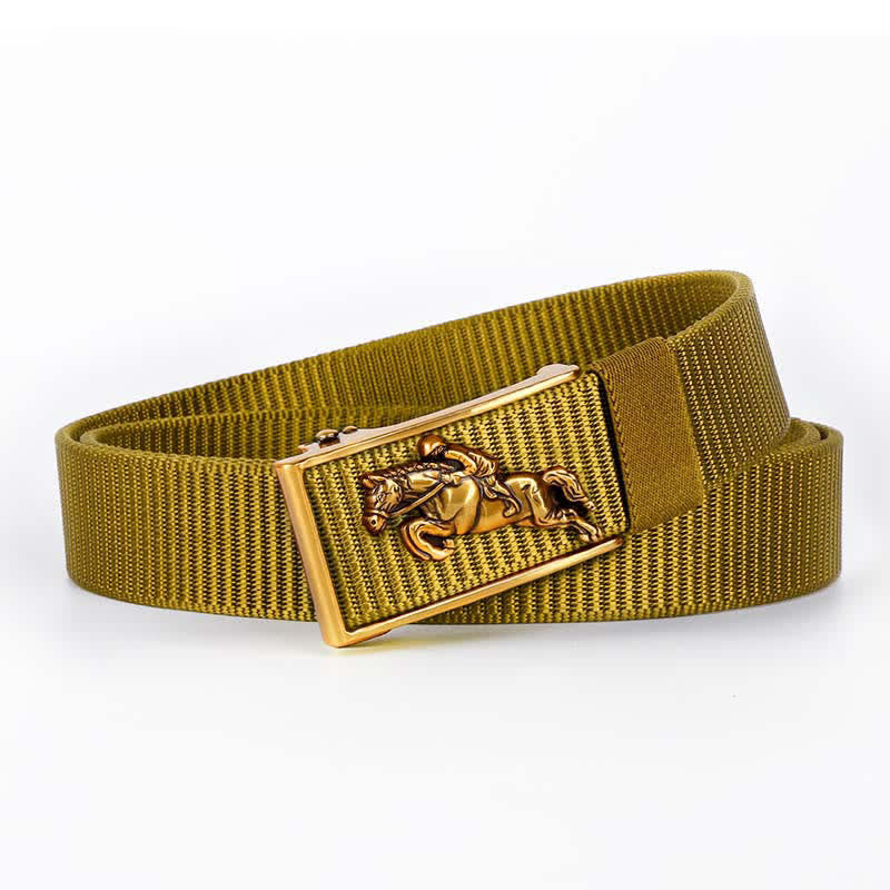 Cintura in nylon con fibbia automatica per equitazione casual da uomo - Verga d'oro / Oro - 42 - image 9