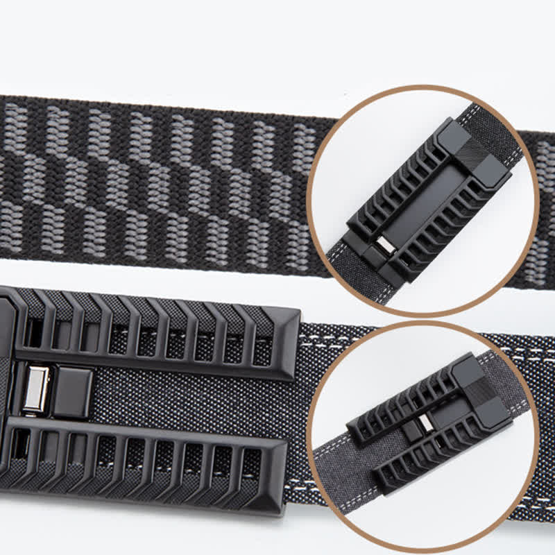 Cintura in tessuto denim con fibbia automatica regolabile da uomo