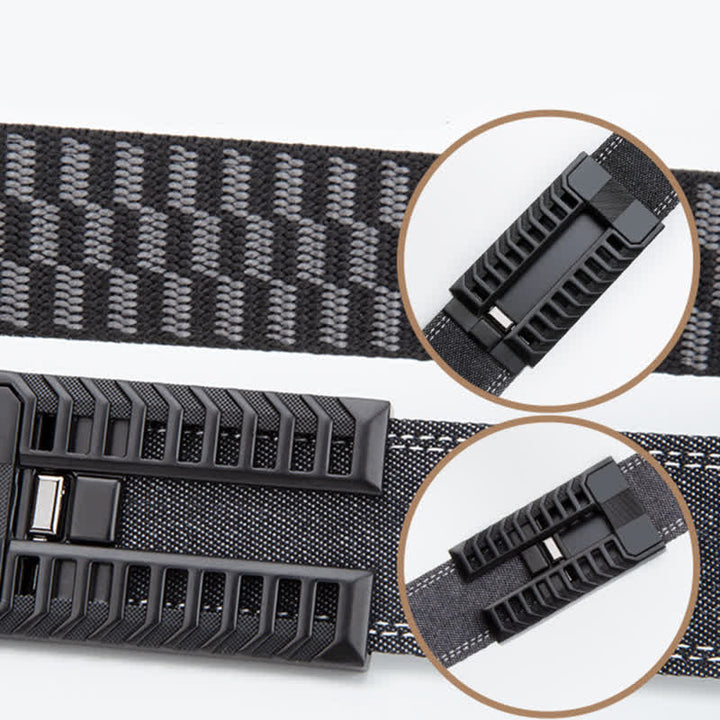 Cintura in tessuto denim con fibbia automatica regolabile da uomo