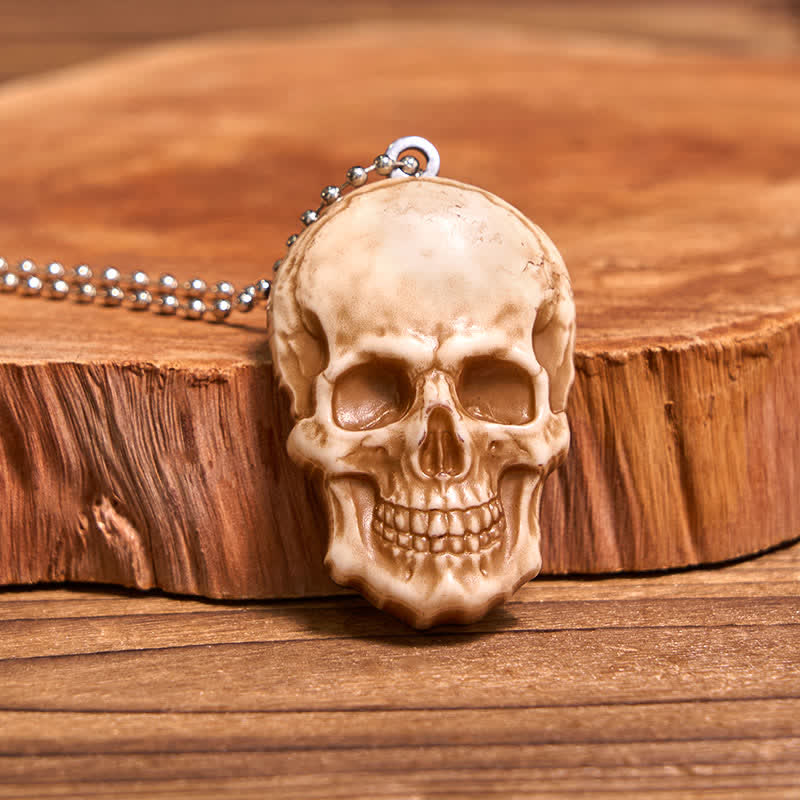 Set di collana con ciondolo a forma di teschio dorato, fibbia per cintura con coltello nascosto fai da te e testa di teschio di toro
