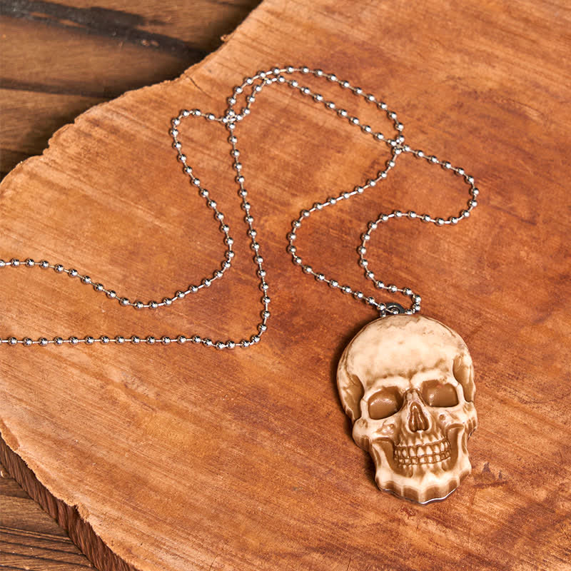 Set di collana con ciondolo a forma di teschio dorato, fibbia per cintura con coltello nascosto fai da te e testa di teschio di toro