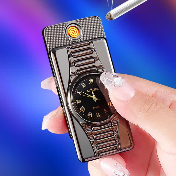 Accendino elettrico ricaricabile con orologio creativo con cavo USB