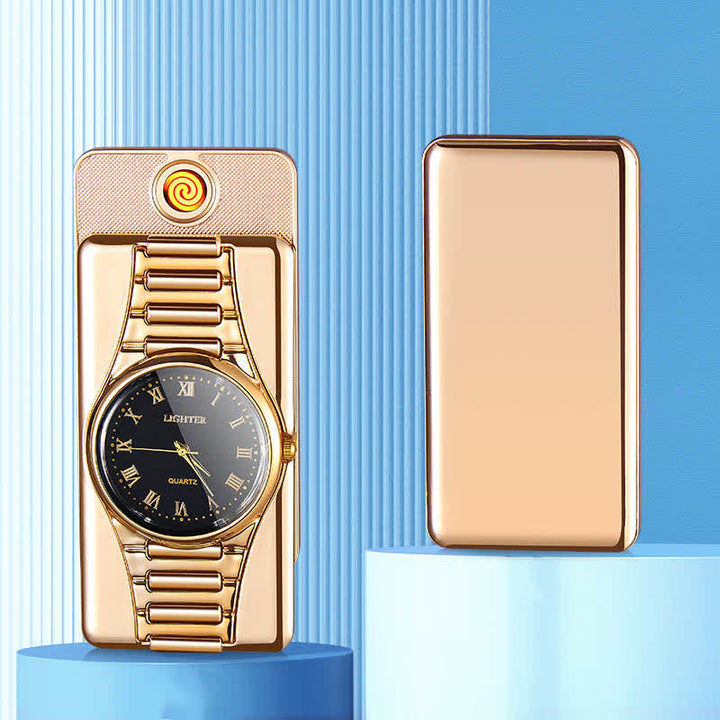 Accendino elettrico ricaricabile con orologio creativo con cavo USB