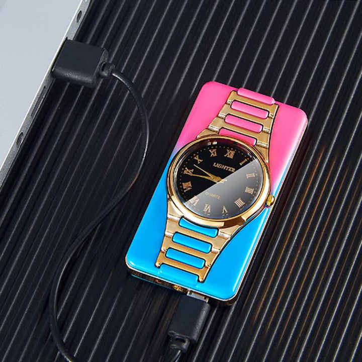 Accendino elettrico ricaricabile con orologio creativo con cavo USB