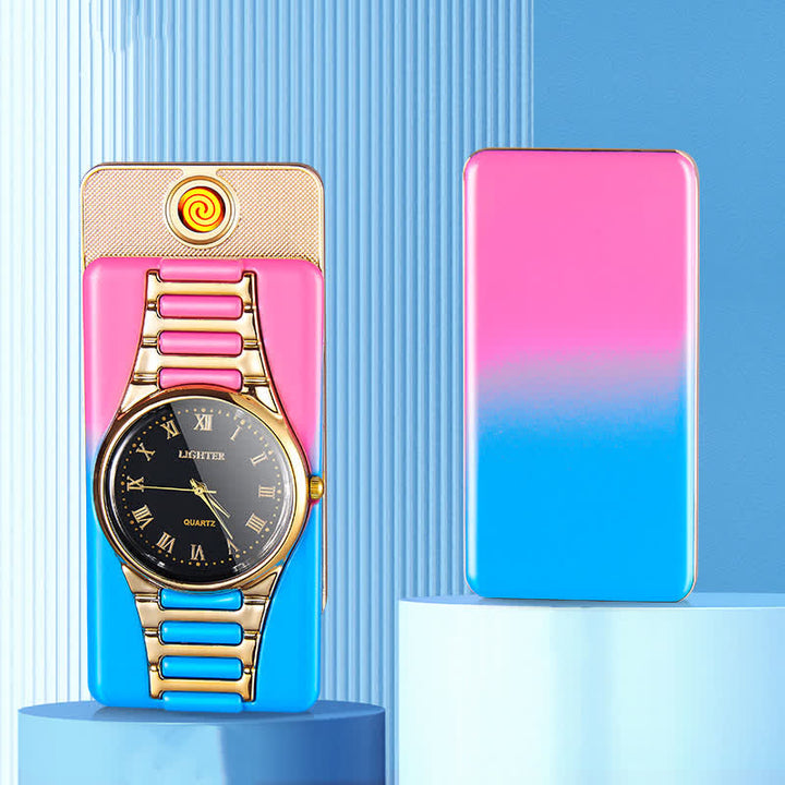 Accendino elettrico ricaricabile con orologio creativo con cavo USB