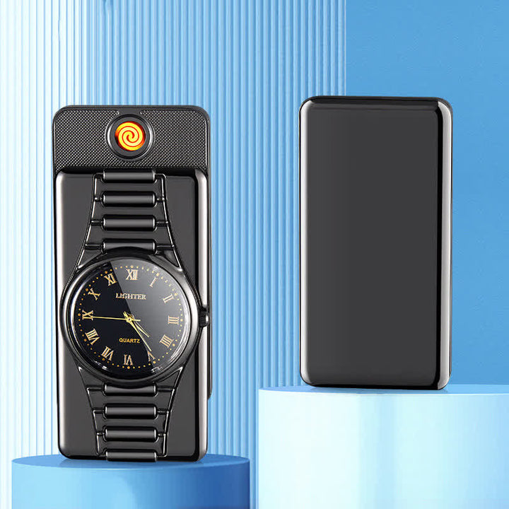 Accendino elettrico ricaricabile con orologio creativo con cavo USB