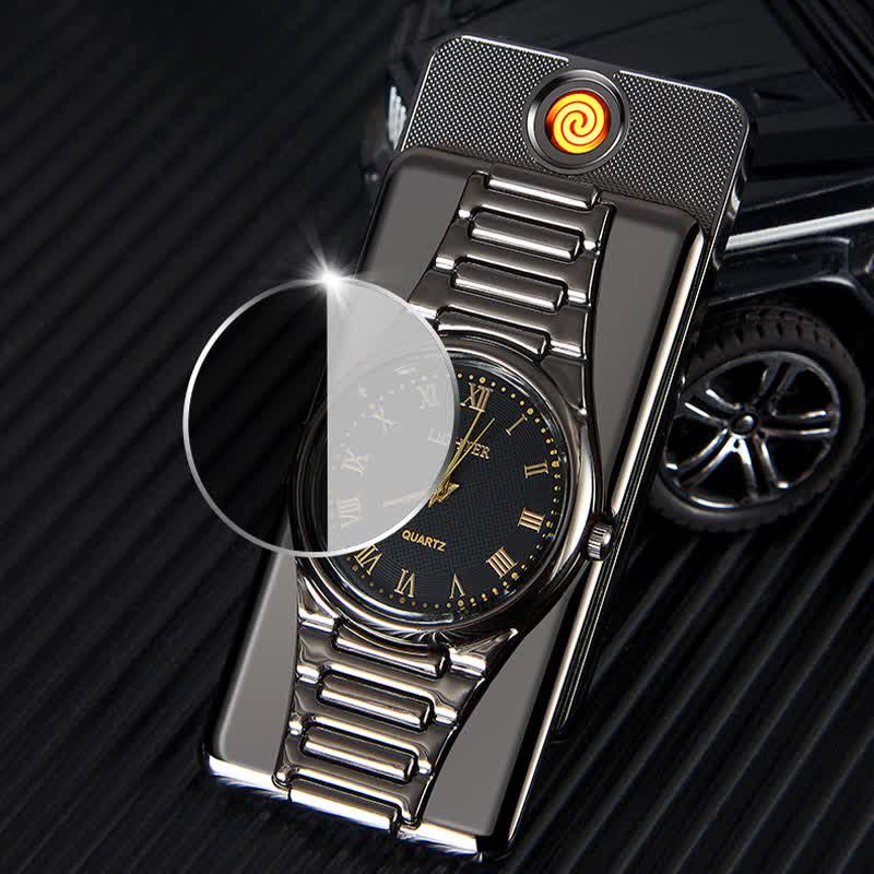 Accendino elettrico ricaricabile con orologio creativo con cavo USB