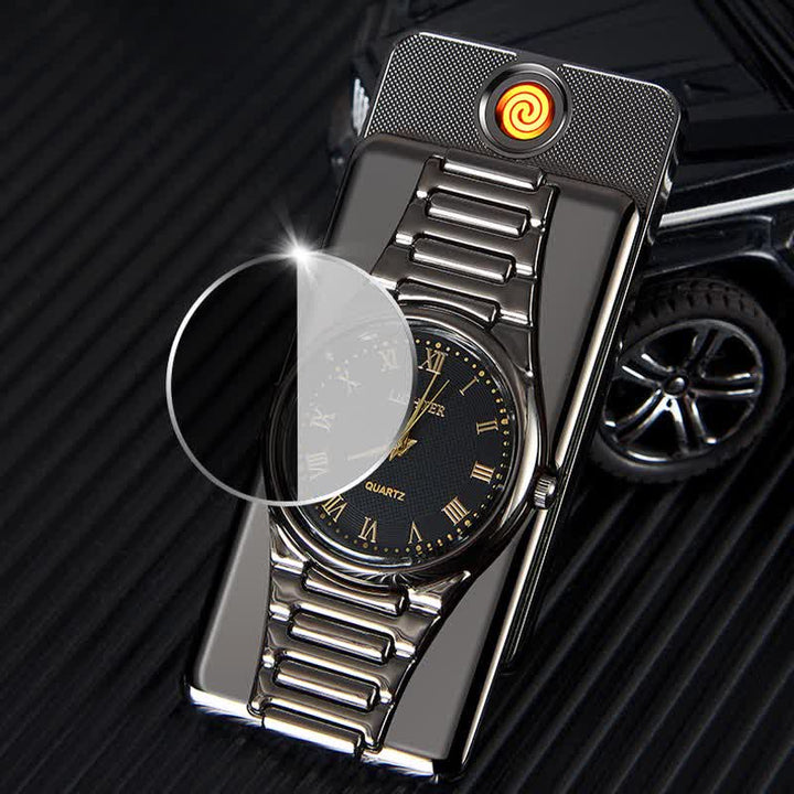 Accendino elettrico ricaricabile con orologio creativo con cavo USB