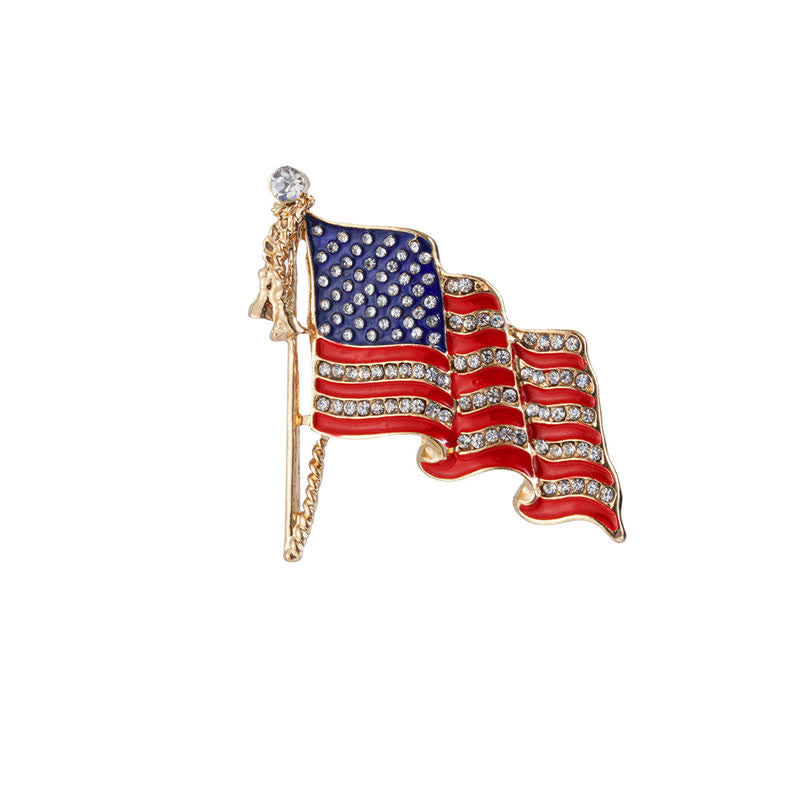 Spilla con strass scintillanti della bandiera americana patriottica