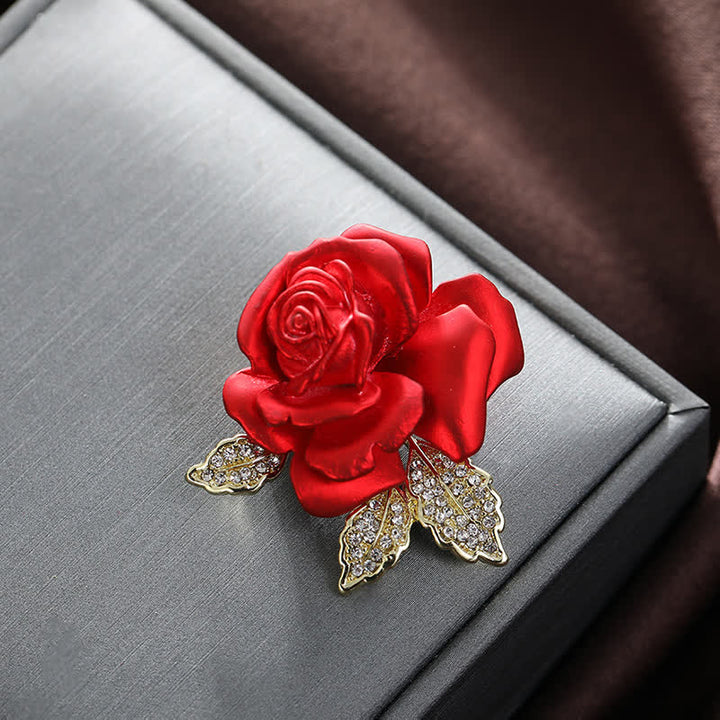 Spilla a forma di fiore con strass rosa blu rossa - Rosso - image 0