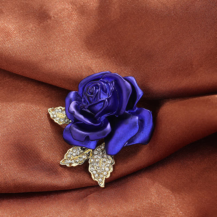 Spilla a forma di fiore con strass rosa blu rossa