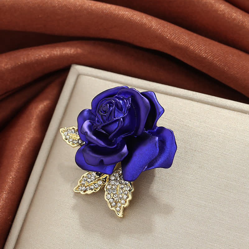 Spilla a forma di fiore con strass rosa blu rossa