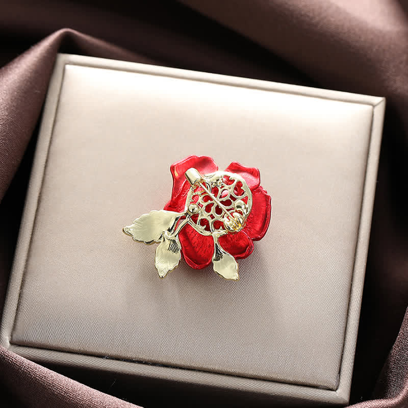 Spilla a forma di fiore con strass rosa blu rossa