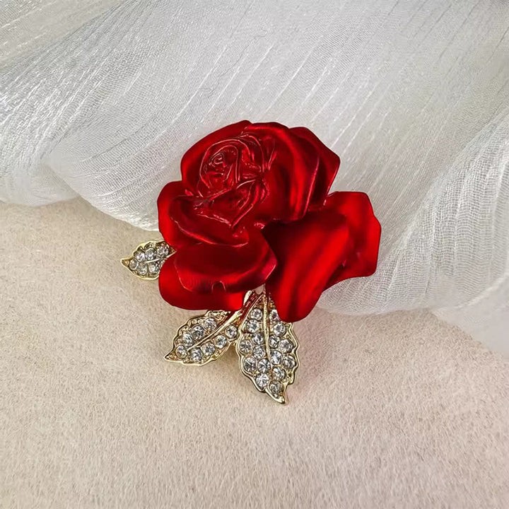 Spilla a forma di fiore con strass rosa blu rossa