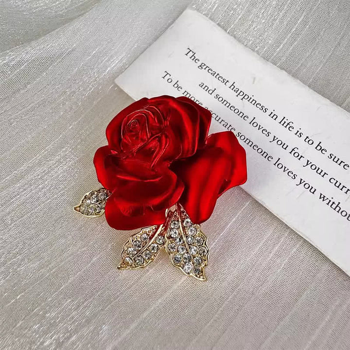 Spilla a forma di fiore con strass rosa blu rossa