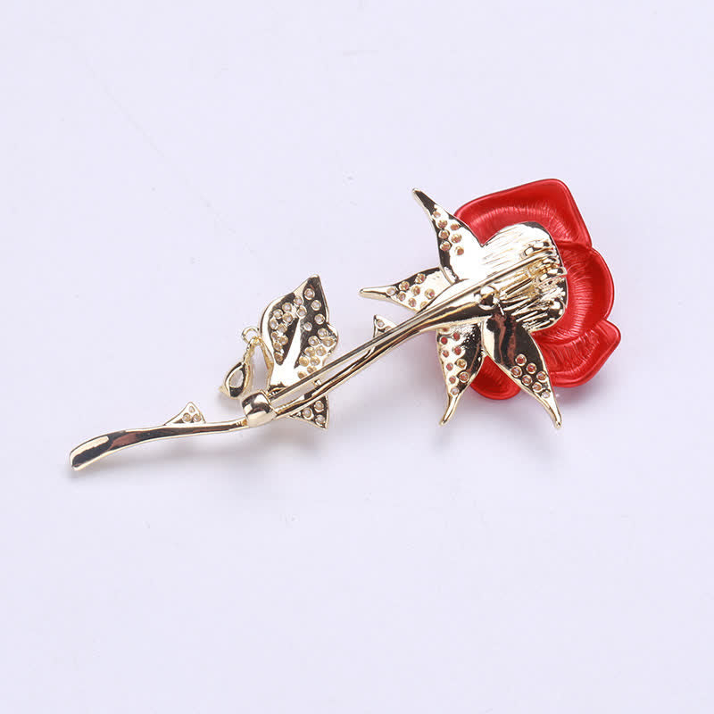 Elegante spilla in zircone rosa rossa delicata - image 6