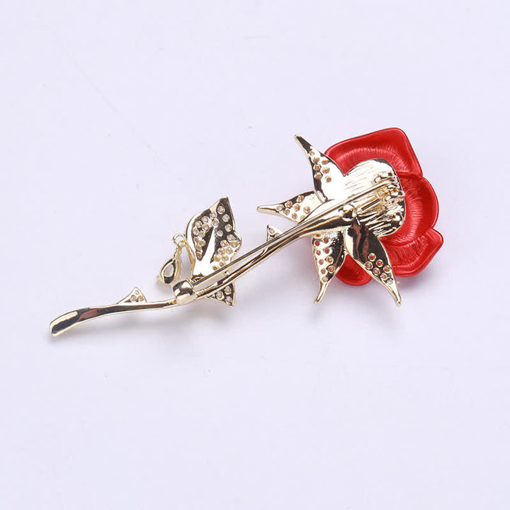 Elegante spilla in zircone rosa rossa delicata - image 6