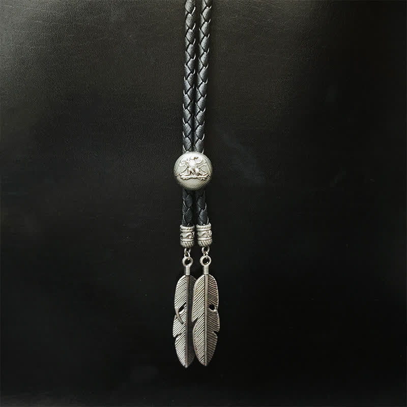 Mini Animal Series Ciondolo a forma di piuma con punta Bolo Tie
