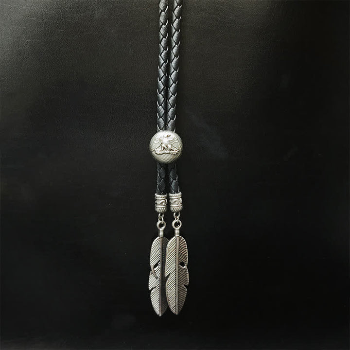 Mini Animal Series Ciondolo a forma di piuma con punta Bolo Tie