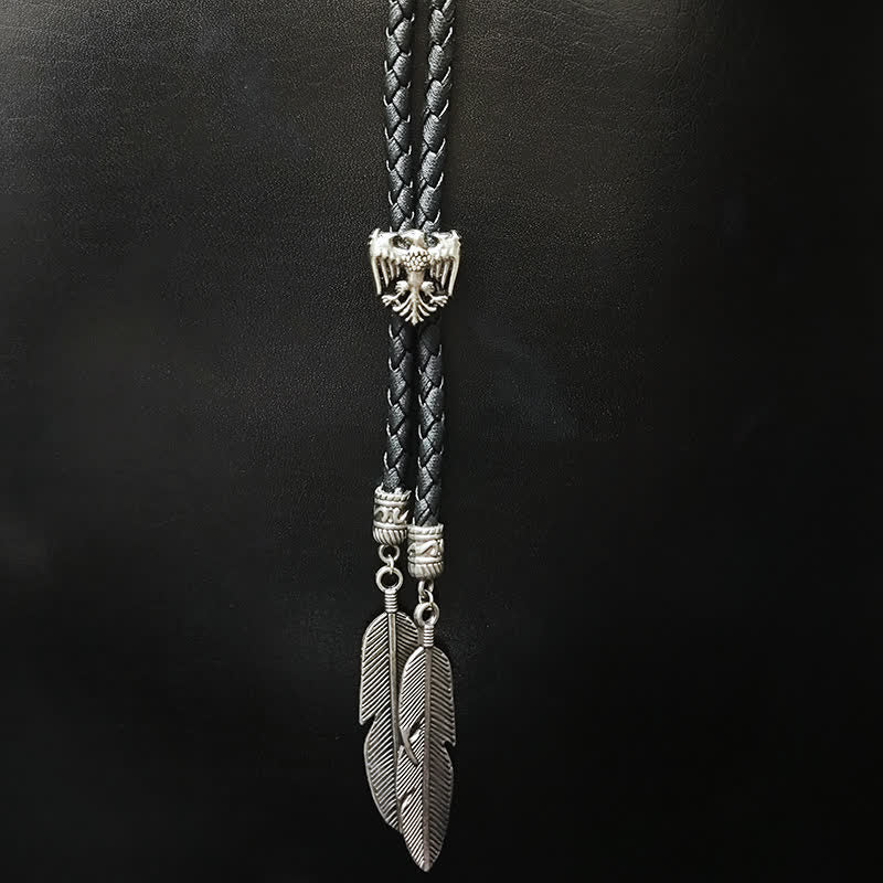 Mini Animal Series Ciondolo a forma di piuma con punta Bolo Tie