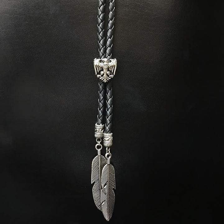 Mini Animal Series Ciondolo a forma di piuma con punta Bolo Tie