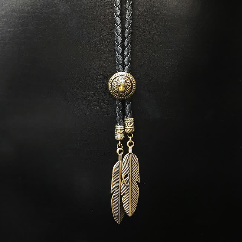 Mini Animal Series Ciondolo a forma di piuma con punta Bolo Tie