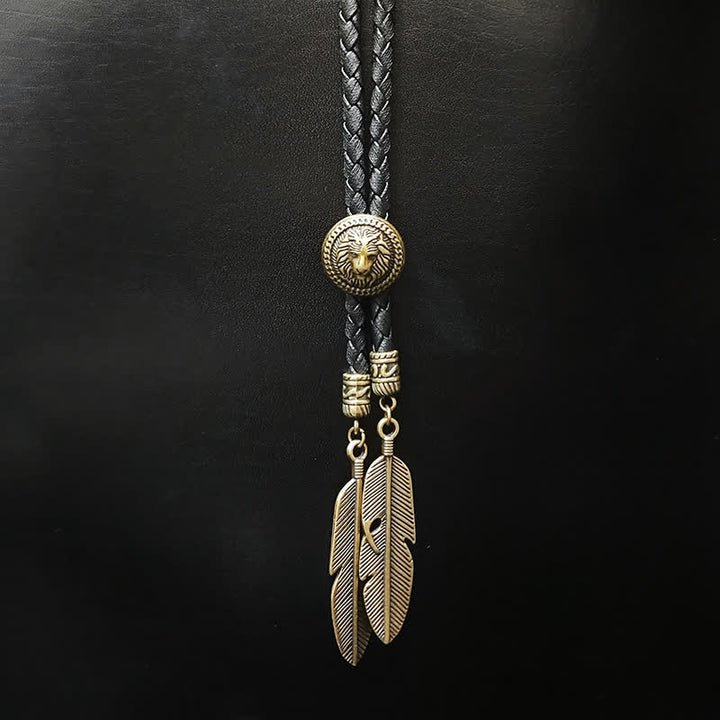 Mini Animal Series Ciondolo a forma di piuma con punta Bolo Tie