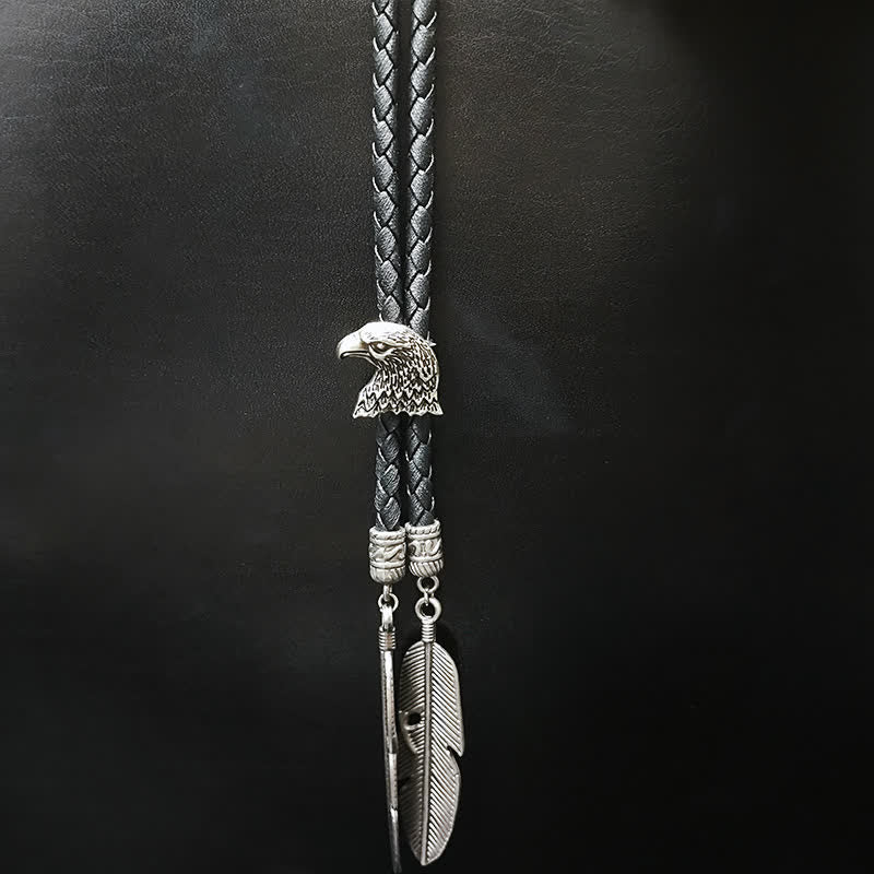 Mini Animal Series Ciondolo a forma di piuma con punta Bolo Tie - Stile n. 1 - image 0