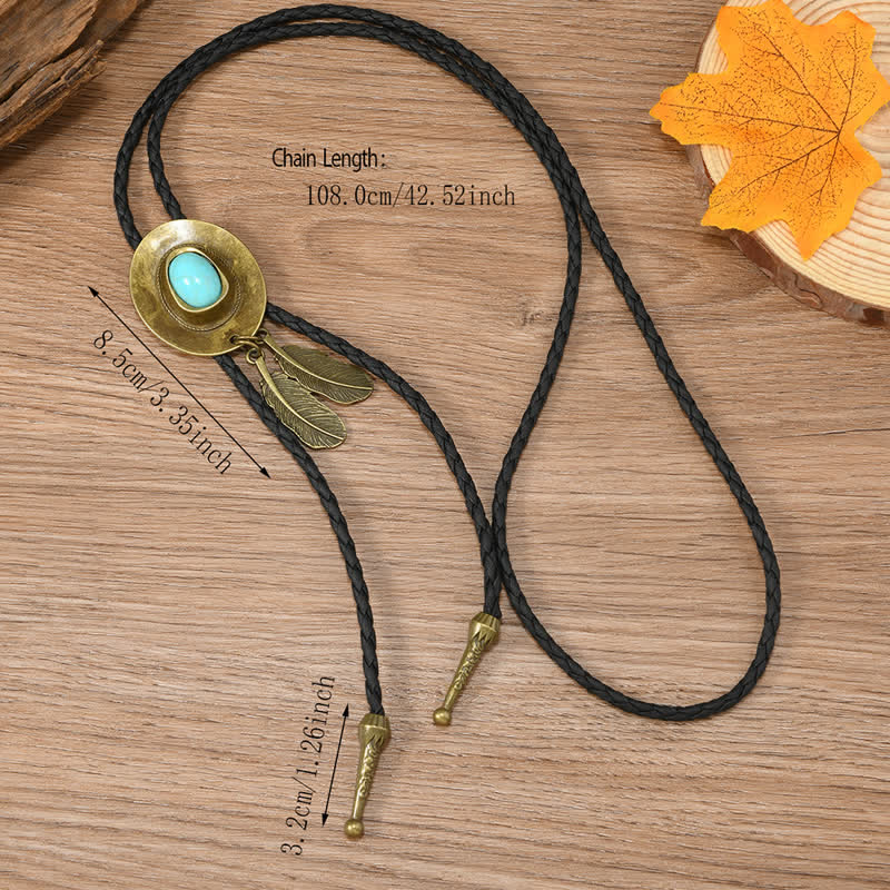 Cravatta Bolo con pendente a forma di cappello da cowboy in bronzo vintage - image 2