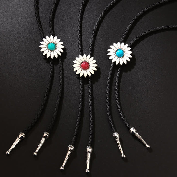 Cravatta Bolo con ciondolo in finta pietra preziosa e girasole Little Daisy