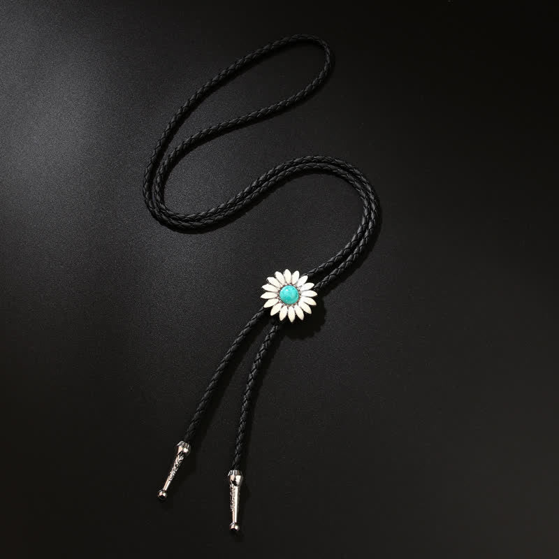 Cravatta Bolo con ciondolo in finta pietra preziosa e girasole Little Daisy