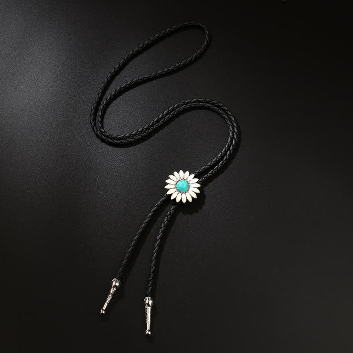 Cravatta Bolo con ciondolo in finta pietra preziosa e girasole Little Daisy