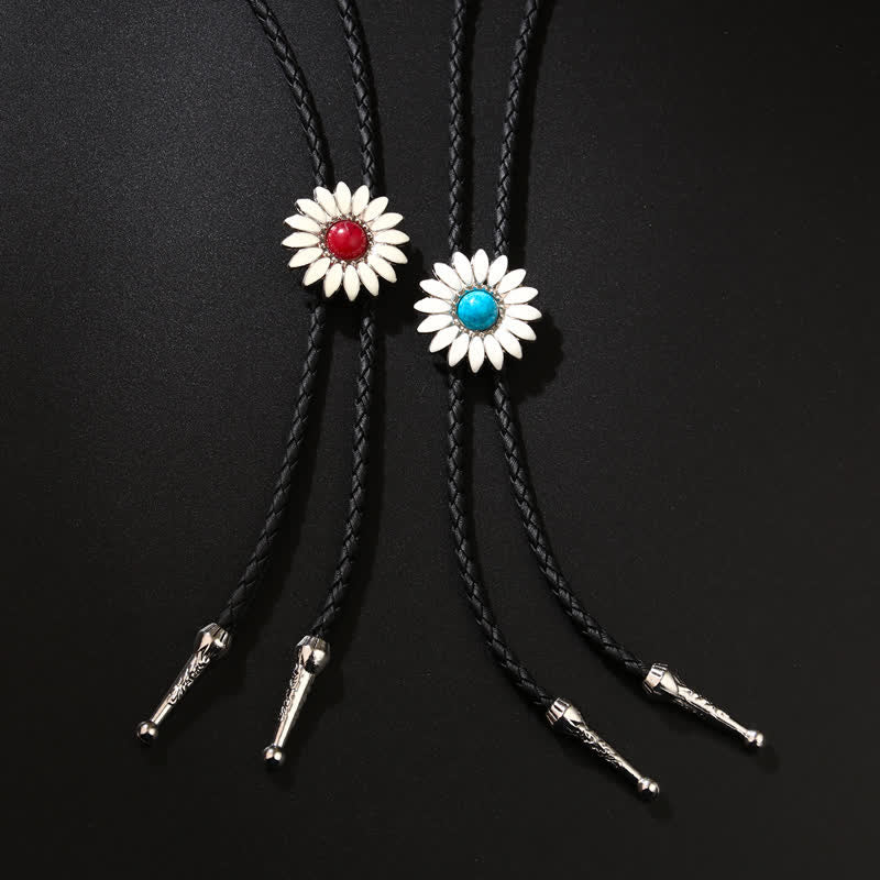 Cravatta Bolo con ciondolo in finta pietra preziosa e girasole Little Daisy