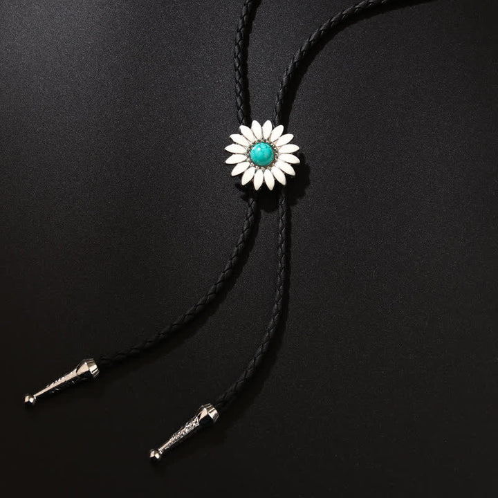 Cravatta Bolo con ciondolo in finta pietra preziosa e girasole Little Daisy