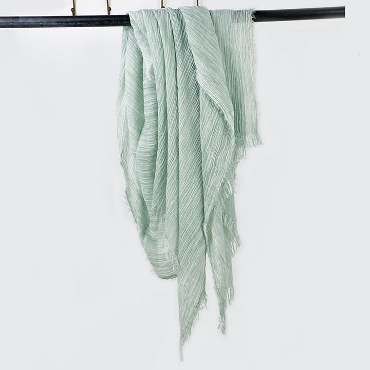 Sciarpa sottile in lino e cotone leggero con design antirughe - Verde chiaro - image 1