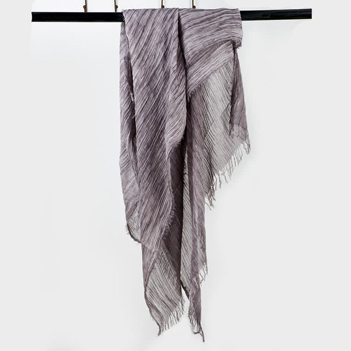Sciarpa sottile in lino e cotone leggero con design antirughe - Viola scuro - image 8
