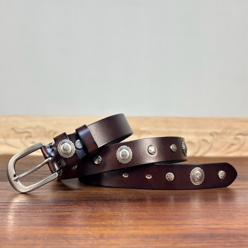 Cintura in pelle con borchie punk rock heavy metal Rvet