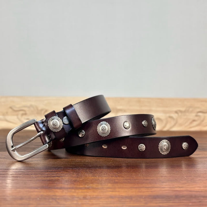 Cintura in pelle con borchie punk rock heavy metal Rvet