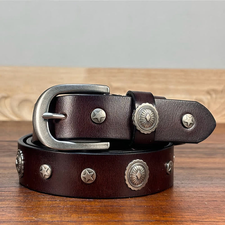 Cintura in pelle con borchie punk rock heavy metal Rvet