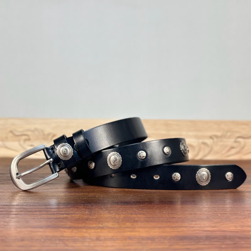 Cintura in pelle con borchie punk rock heavy metal Rvet